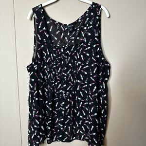 Torrid Black Tank Top with Pink Accents